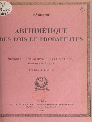 cover image of Arithmétique des lois de probabilités